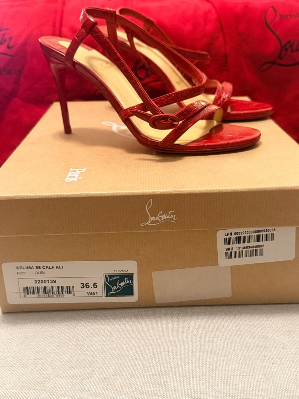 Christian Louboutin Red Patent Slingback Heels